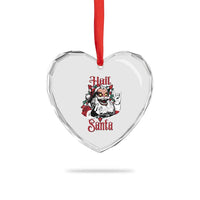 Hail Santa Heavy Metal Christmas Heart Crystal Glass Ornament Krampus Xmas Rock & Roll - Wonder Print Shop