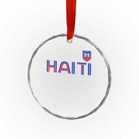 Haiti Flag Crest Crystal Glass Ornament Haitian Pride National Heritage Patriotic Graphic