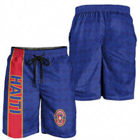 Haiti Football Shorts for Men Le Rouge et Bleu Sporty Style - Wonder Print Shop