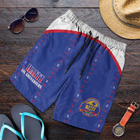 Haiti Football Shorts for Men Les Grenadiers Veve Haitian Vodou Blue Version - Wonder Print Shop