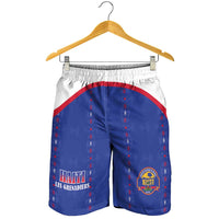 Haiti Football Shorts for Men Les Grenadiers Veve Haitian Vodou Blue Version - Wonder Print Shop