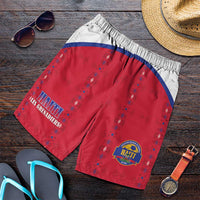 Haiti Football Shorts for Men Les Grenadiers Veve Haitian Vodou Red Version - Wonder Print Shop
