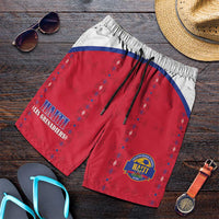Haiti Football Shorts for Men Les Grenadiers Veve Haitian Vodou Red Version - Wonder Print Shop