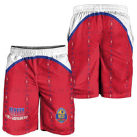 Haiti Football Shorts for Men Les Grenadiers Veve Haitian Vodou Red Version - Wonder Print Shop