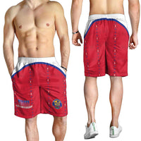 Haiti Football Shorts for Men Les Grenadiers Veve Haitian Vodou Red Version - Wonder Print Shop