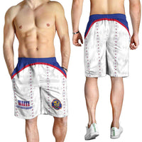 Haiti Football Shorts for Men Les Grenadiers Veve Haitian Vodou White Version - Wonder Print Shop