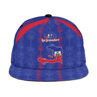 Haiti Football Snapback Cap Les Grenadiers Veve Vodou Blue - Wonder Print Shop