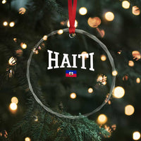 Haiti Haitian Flag Caribbean Souvenir Crystal Glass Ornament Vintage Varsity Sports