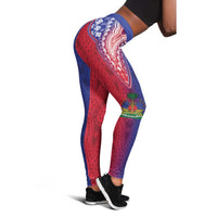 Haiti Leggings Ayiti Neg Maron With Dashiki Royal - Wonder Print Shop