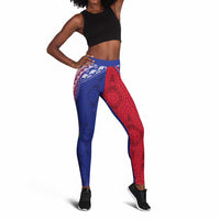 Haiti Leggings Ayiti Neg Maron With Dashiki Royal - Wonder Print Shop