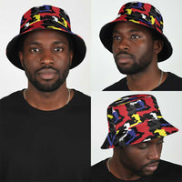 Haiti Map Camouflage Colorful Bucket Hat - Wonder Print Shop