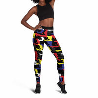 Haiti Map Camouflage Colorful Leggings - Wonder Print Shop
