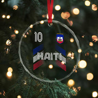 Haiti Soccer Crystal Glass Ornament Haitian Football Fan Pride National Team Support Graphic
