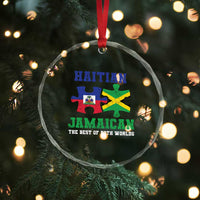 Haitian Jamaican Roots Crystal Glass Ornament Haiti Jamaica Combo Puzzle - Wonder Print Shop