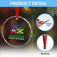 Haitian Jamaican Roots Crystal Glass Ornament Haiti Jamaica Combo Puzzle - Wonder Print Shop