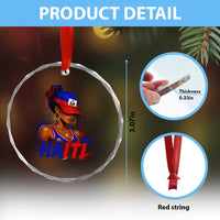Haitian Princess Crystal Glass Ornament Haiti Flag Haitienne Melanin Black Girls