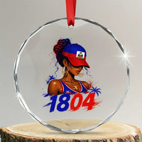 Haitian Revolution 1804 Crystal Glass Ornament Haiti Flag Independence Day Haitian Girl Graphic