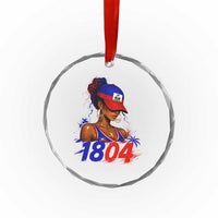 Haitian Revolution 1804 Crystal Glass Ornament Haiti Flag Independence Day Haitian Girl Graphic