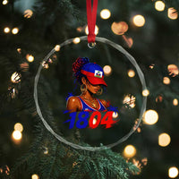 Haitian Revolution 1804 Crystal Glass Ornament Haiti Flag Independence Day Haitian Girl Graphic