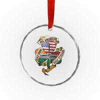 Half Irish Half Italian All American Crystal Glass Ornament Vintage Flag Shamrock Heritage - Wonder Print Shop