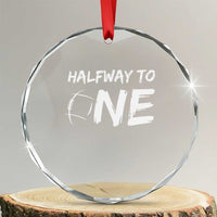 HalfWay To One Crystal Glass Ornament Baby Boy 1/2 Birthday Outfits Football TS10