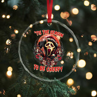 Halloween Xmas Crystal Glass Ornament Tis The Season To Be Creepy Ghost Horror Xmas TS11