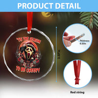 Halloween Xmas Crystal Glass Ornament Tis The Season To Be Creepy Ghost Horror Xmas TS11
