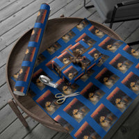 Hamster Drinking Iced Coffee Wrapping Paper Roll Funny Animal Chill City Sunset Headphones
