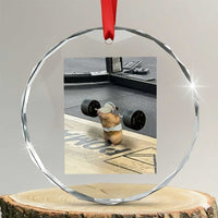 Hamster Gym Crystal Glass Ornament Funny Rat Workout Weightlifting Pump Cover