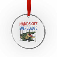 Hands Off Everglades Crystal Glass Ornament Alligator Protest TS02