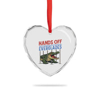 Hands Off Everglades Heart Crystal Glass Ornament Alligator Protest - Wonder Print Shop