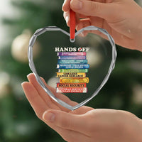 Hands Off Heart Crystal Glass Ornament Social Security And Medicare Protest Colorful Books - Wonder Print Shop