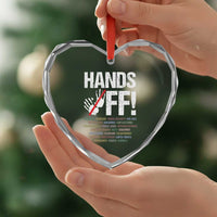 Hands Off Heart Crystal Glass Ornament Social Security And Medicare Protest Vintage Hand Print - Wonder Print Shop