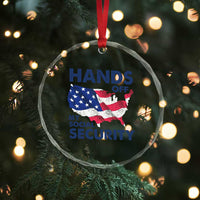 Hands Off My Social Security Crystal Glass Ornament Patriotic USA Retirement Protection American Flag TS02