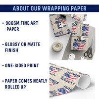 Hands Off My Social Security Wrapping Paper Roll Patriotic USA Retirement Protection American Flag - Wonder Print Shop