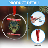 Hands Off Our Everglades Crystal Glass Ornament Fierce Alligator Protest TS02