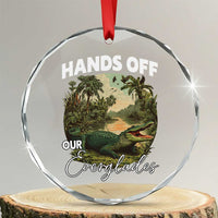 Hands Off Our Everglades Crystal Glass Ornament Vintage Alligator Swamp - Wonder Print Shop