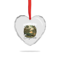 Hands Off Our Everglades Heart Crystal Glass Ornament Vintage Alligator Swamp - Wonder Print Shop