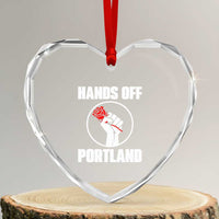 Hands Off Portland Heart Crystal Glass Ornament Rose Fist Oregon Freedom Fighter - Wonder Print Shop