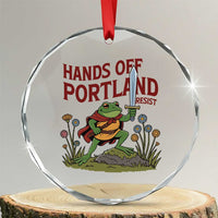 Hands Off Portland Sword Frog Crystal Glass Ornament Freedom Fighters Hero Resist - Wonder Print Shop
