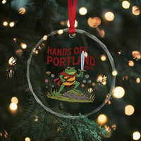 Hands Off Portland Sword Frog Crystal Glass Ornament Freedom Fighters Hero Resist - Wonder Print Shop