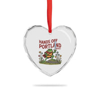 Hands Off Portland Sword Frog Heart Crystal Glass Ornament Freedom Fighters Hero Resist - Wonder Print Shop