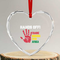 Hands Off Traoré Burkina Faso Africa Heart Crystal Glass Ornament - Wonder Print Shop