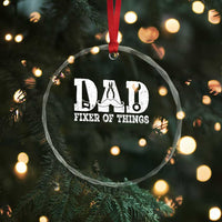 Handyman Dad Fixer Of Everything Crystal Glass Ornament Funny Garage Papa