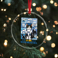 Hanukkah Cat Crystal Glass Ornament In My Hanukkat Era Cute Jewish Cats TS09