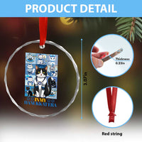 Hanukkah Cat Crystal Glass Ornament In My Hanukkat Era Cute Jewish Cats TS09