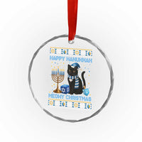 Hanukkah Cat Lover Gifts Crystal Glass Ornament Happy Hanukkah Meowy Christmas - Wonder Print Shop