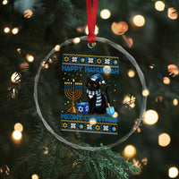 Hanukkah Cat Lover Gifts Crystal Glass Ornament Happy Hanukkah Meowy Christmas TS12