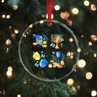 Hanukkah Celebration Crystal Glass Ornament Menorah Star Of David Candle Dreidel Gift TS12