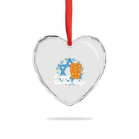 Hanukkah Challah Heart Crystal Glass Ornament Happy Challah Days Star Of David Gift - Wonder Print Shop